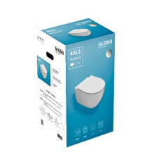 Комплект унитаз подвесной Globo 4ALL 54х36 см с сиденьем белый MDS03KBI