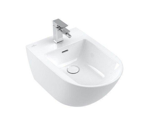 Биде подвесное Villeroy & Boch Subway 3.0 375x560x270 мм CeramicPlus Альпийский белый 447000R1