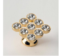 Ручка-кнопка мебельная EBAN Strass Золото Swarovski FACSTPO09OR