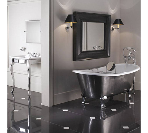 Консоль напольная Devon&Devon Lady с раковиной на 3 отверстия 69.5х50 см хром/белый IBLI3FWES/DELADYCR