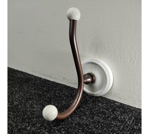 Крючок для полотенец Devon&Devon Dorothy подвесной состаренная медь/белый DOR413RAME