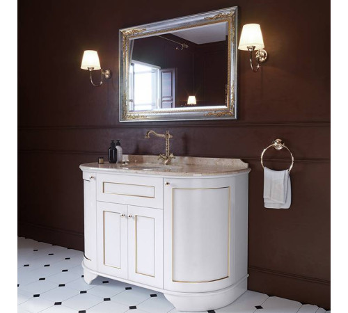 Комплект мебели Tiffany World York Nuovo 130 см напольный белый/золото мрамор Diano YOR4130-BO/S53bi/YORM130-1/DNR/h2/1F