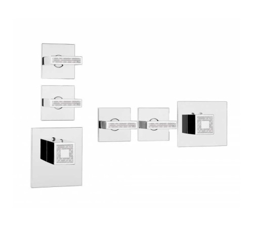 Смеситель для душа термостатический Bossini Rectangular High-Flow внешняя часть хром Z033203.030