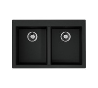 Кухонная мойка Omoikiri Bosen 80-2-BL Tetogranit 80x53 см черный 4993836