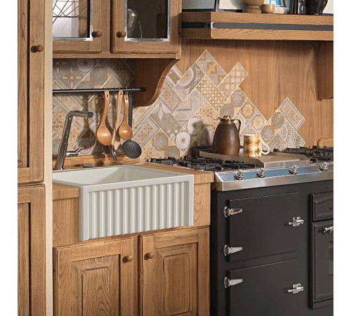 Раковина кухонная Kerasan Hannah Hampshire 60x47x22 см без отверстия белый 546001