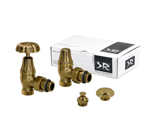 Комплект вентилей угловых SR Rubinetterie Floral Old Style 1/2x24/19 ручной бронза K339-1500Z0P0