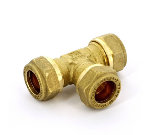 Тройник обжимной латунный Tiemme 15 мм 1000005