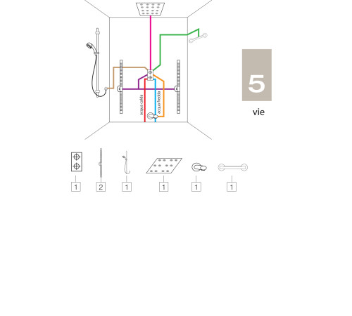 Внешняя часть смесителя Bossini Cube New Z00062.045 Белый матовый