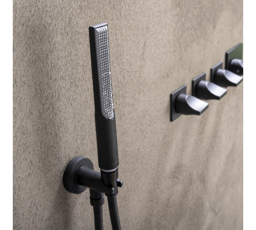 Душевой комплект Bossini Apice душ-палочка со шлангом и держателем никель шлифованный CE3004C.094