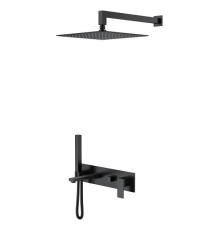 Смеситель для ванны встраиваемый Boheme Qubic 42x18.8x10 см черный матовый 474-B