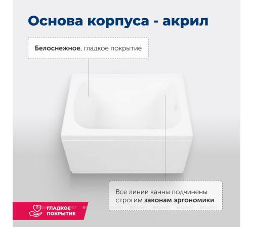 Ванна акриловая Aquanet Seed 100x70 см к/р83 00216658