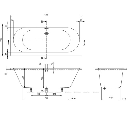 Ванна акриловая Villeroy & Boch O.Novo 180x80 см UBA180CAS2V-01