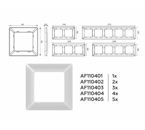 Рамка на 4 поста Ambrella Volt Line AF110404