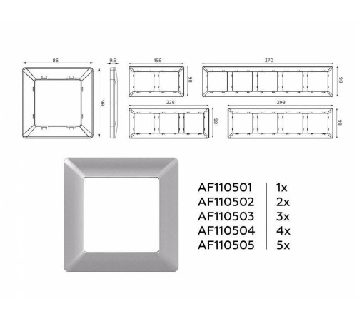 Рамка на 3 поста Ambrella Volt Line AF110503