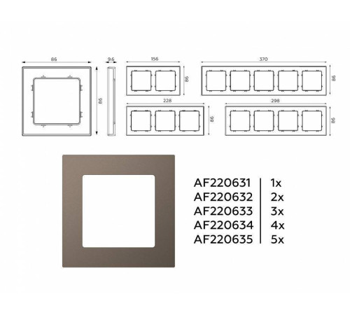 Рамка на 1 пост Ambrella Volt Techno AF220631