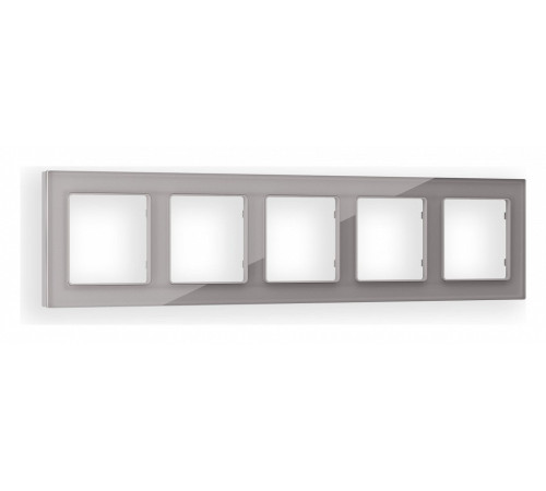 Рамка на 5 постов Ambrella Volt Platos Стекло органическое AF330505