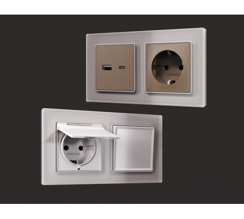 Рамка на 5 постов Ambrella Volt Platos Стекло органическое AF330505