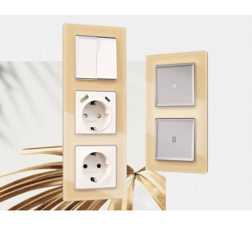 Рамка на 1 пост Ambrella Volt Platos Стекло органическое AF330601