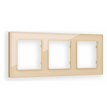 Рамка на 3 поста Ambrella Volt Platos Стекло органическое AF330603