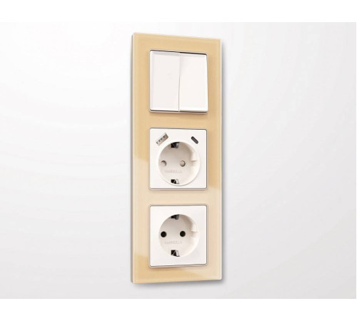 Рамка на 3 поста Ambrella Volt Platos Стекло органическое AF330603