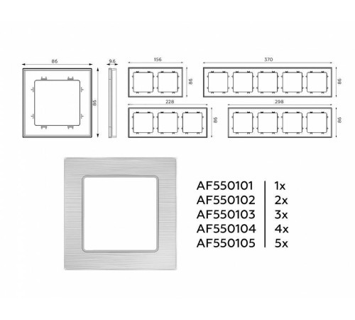 Рамка на 4 поста Ambrella Volt Platos Металл AF550104