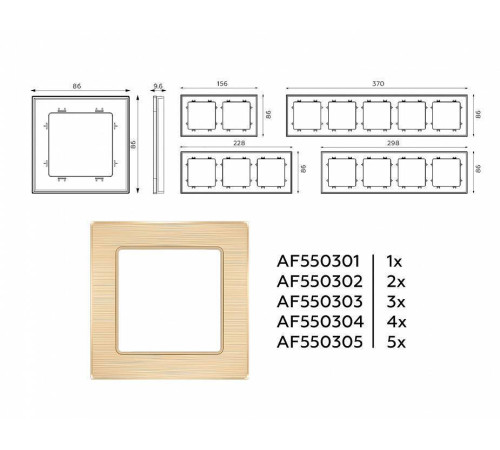 Рамка на 3 поста Ambrella Volt Platos Металл AF550303