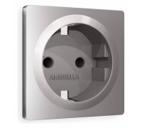 Накладка для розетки с заземлением и со шторками Ambrella Volt Quant AP5070
