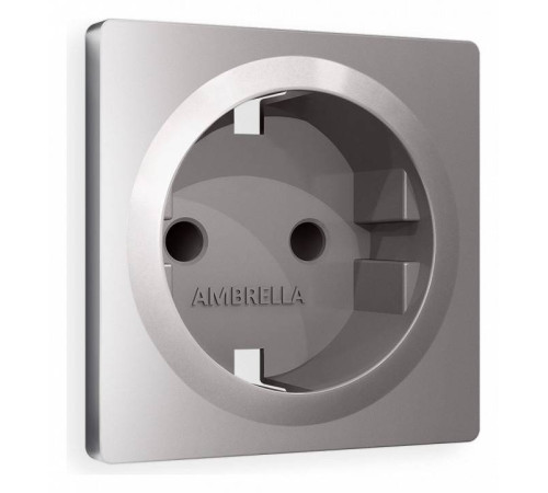 Накладка для розетки с заземлением и со шторками Ambrella Volt Quant AP5070