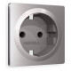 Накладка для розетки с заземлением и со шторками Ambrella Volt Quant AP5070