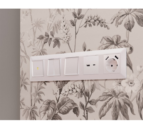 Выключатель перекрестный двухклавишный без рамки Ambrella Volt MA MA203030