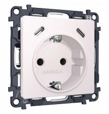 Розетка с заземлением и 2хUSB type C, без рамки Ambrella Volt MA MA210510