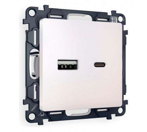 Розетка 2хUSB type A и C без рамки Ambrella Volt Quant MA211010