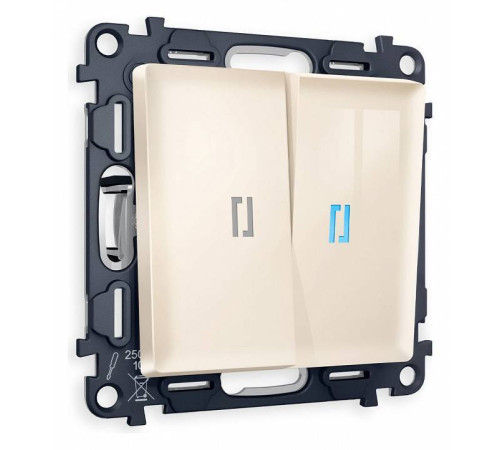 Выключатель двухклавишный с подсветкой без рамки Ambrella Volt Quant MA304020