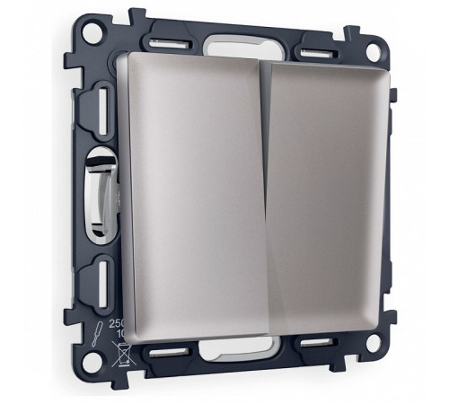 Выключатель перекрестный двухклавишный без рамки Ambrella Volt ALFA MA503030