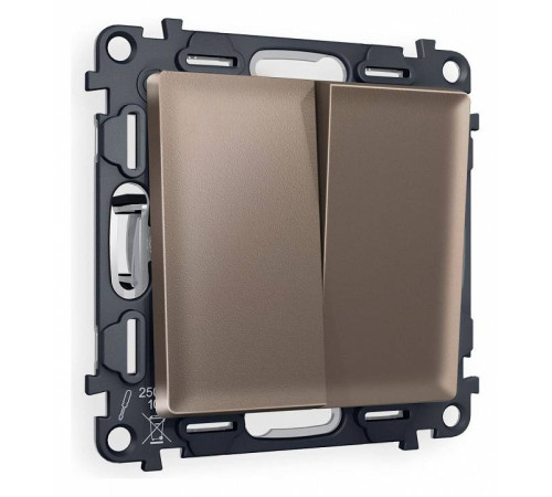 Выключатель двухклавишный без рамки Ambrella Volt Quant MA633010