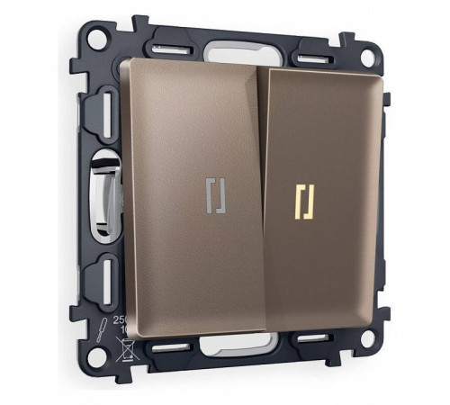 Выключатель двухклавишный с подсветкой без рамки Ambrella Volt Quant MA634010