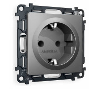 Розетка с заземлением и со шторкой, без рамки Ambrella Volt Quant MA657010