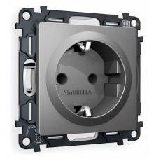 Розетка с заземлением и со шторкой, без рамки Ambrella Volt Quant MA657010