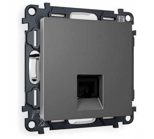 Розетка Ethernet RJ-45 и со шторками, без рамки Ambrella Volt ALFA MA662005