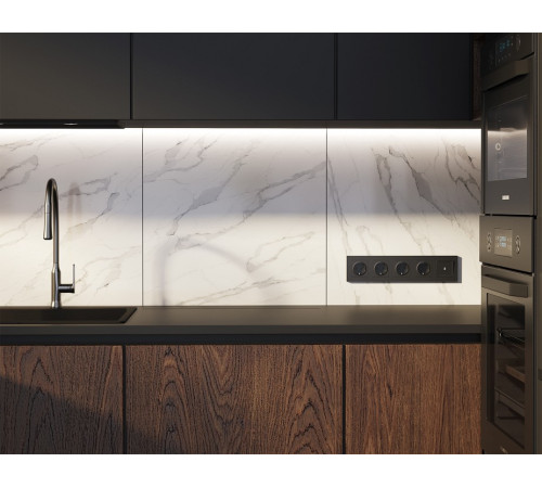 Выключатель самовозвратный одноклавишный с подсветкой, без рамки Ambrella Volt MA MA802055