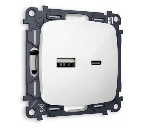 Розетка 2хUSB type A и C без рамки Ambrella Volt MO MO111010