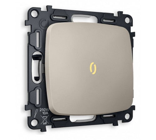 Выключатель проходной одноклавишный с подсветкой без рамки Ambrella Volt Quant MO362030