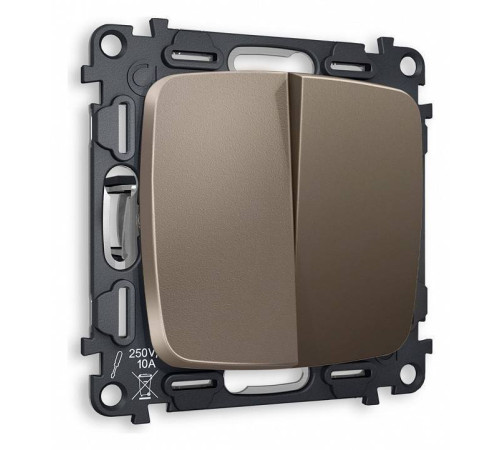 Выключатель двухклавишный без рамки Ambrella Volt Quant MO633010