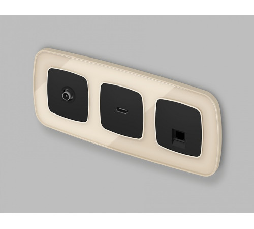 Розетка Ethernet RJ-45 и со шторками, без рамки Ambrella Volt OMEGA MO812005