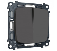 Выключатель перекрестный двухклавишный без рамки Ambrella Volt OMEGA MO903030