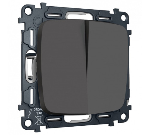 Выключатель перекрестный двухклавишный без рамки Ambrella Volt OMEGA MO903030