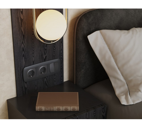 Выключатель перекрестный двухклавишный без рамки Ambrella Volt OMEGA MO903030