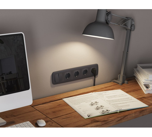 Выключатель перекрестный двухклавишный без рамки Ambrella Volt OMEGA MO903030