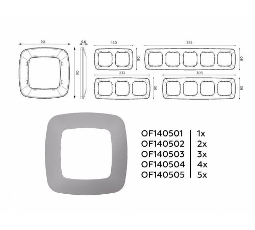 Рамка на 4 поста Ambrella Volt Ecta OF140504