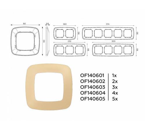 Рамка на 1 пост Ambrella Volt Ecta OF140601